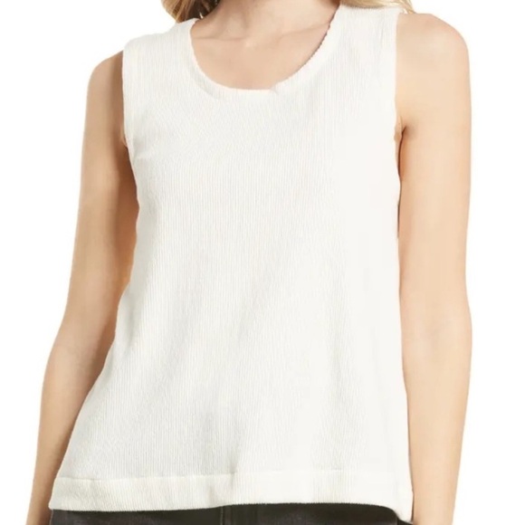 madewell white criss cross open back jaquard ottoman - Picture 2 of 6